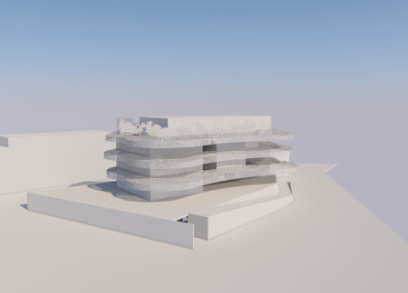 Translucent Plastic Panels and Steel Mesh Form a Flexible Community Hub