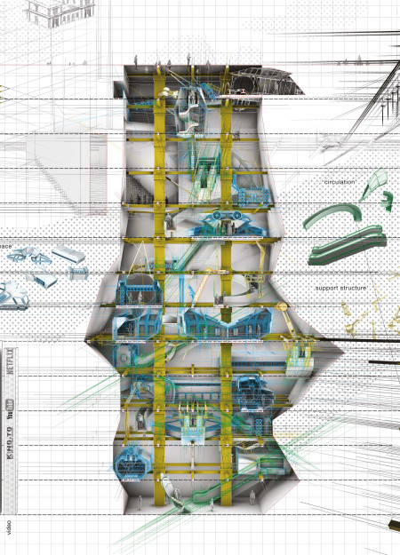 Charred Wood Shingles and Automated Systems Shaping Dynamic Public Interaction Spaces