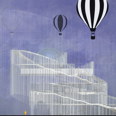 Transparent Glass Fa&ccedil;ade and Curved Structure of an Interactive Learning Hub