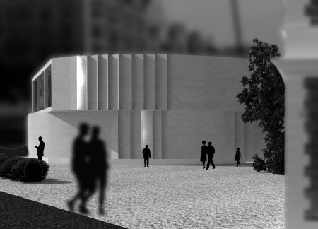 Ribbed Facade and Natural Stone Integration Create Interactive Learning Space