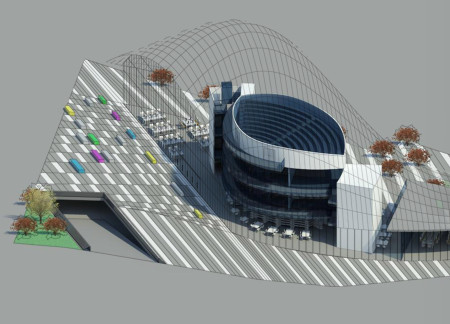 Curvilinear Etfe Structure Showcasing Interactive Community Engagement in Sustainable Design