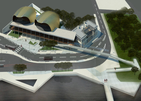 Undulating Glass and Reinforced Concrete Structure Engaging Communities Through Digital Narratives