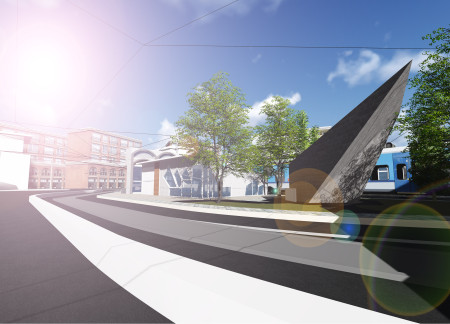 Ramping Pathways of Concrete and Glass Create Engaging Community Spaces