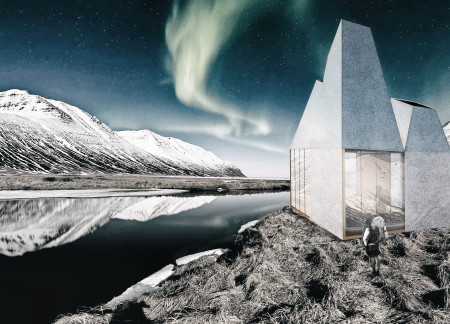 Reflective Aluminum Facade and Cross-Laminated Timber Create a Northern Lights Retreat