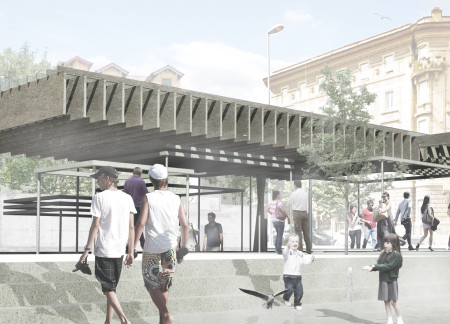 Charred Wooden Shingles and Eco-Roofs Explore Sustainable Living in Mixed-Use Development