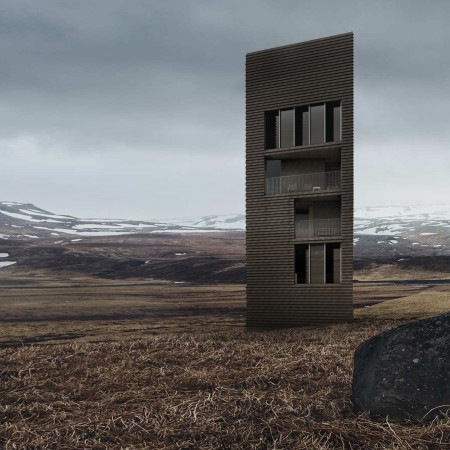Cross-Laminated Timber Structures Merging with Iceland's Lava Landscape