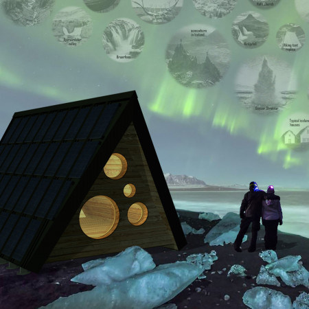 Modular Shelter Crafted from Laminated Spruce with Geothermal Heating Solutions