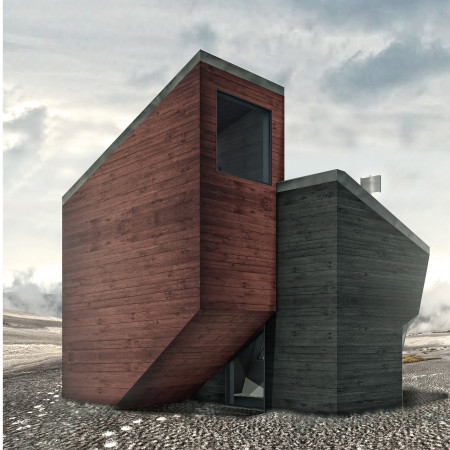 Hemp-Insulated Refuge Featuring Angular Geometry Utilizes Cork Cladding for Sustainable Living