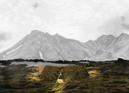 Grass-Covered Roof Blending with Icelandic Terrain Constructed Using Local Timber