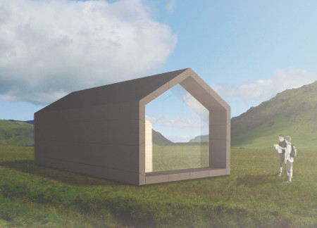 Hexagonal Windows and Fiber Cement Cladding in Sustainable Trekking Cabins