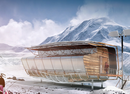 Flexible Modular Structure with Weather-Resistant Vinyl Mesh and Sustainable Timber Integration