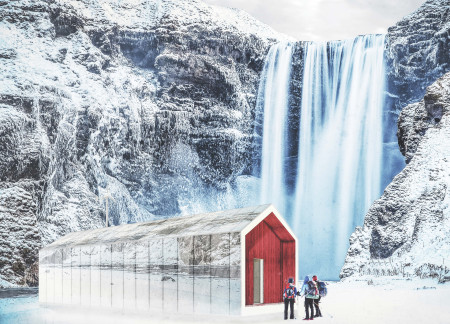 Cork-Insulated Shelters Crafted from Modular Wood Systems for Trekkers in Iceland