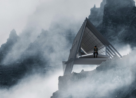 Etfe Panels and Charred Shingles Form a-Frame Cabin Designed for Sustainable Trekking in Iceland