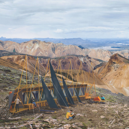 Lightweight Aluminum Cabin Enhanced by Etfe and Rainwater Collection Systems for Outdoor Living