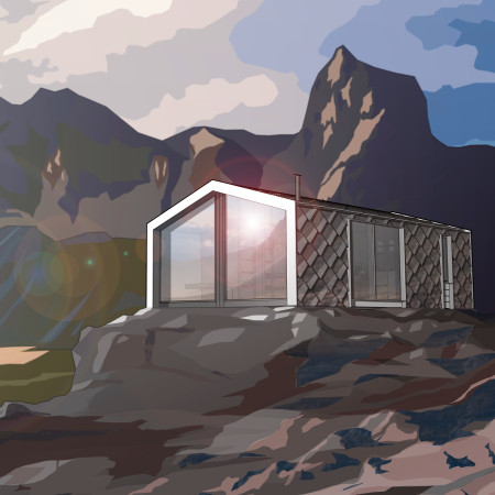 Modular Dwelling Constructed with Recycled Wood and Stone Cladding for Eco-Friendly Living