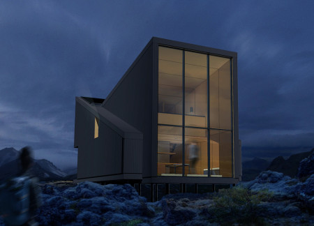 Geometric Retreat Constructed with Metal Cladding and Timber, Optimizing Views in Icelandic Landscapes
