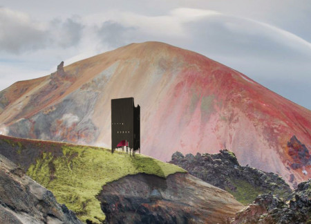 Charred Wooden Shingles Define a Versatile Shelter Integrated with Nature