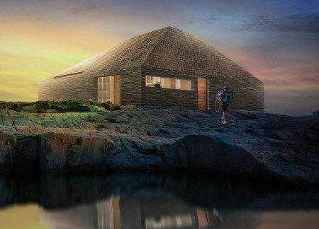 Charred Wooden Shingles and Geothermal Heating in a Modular Trekking Shelter