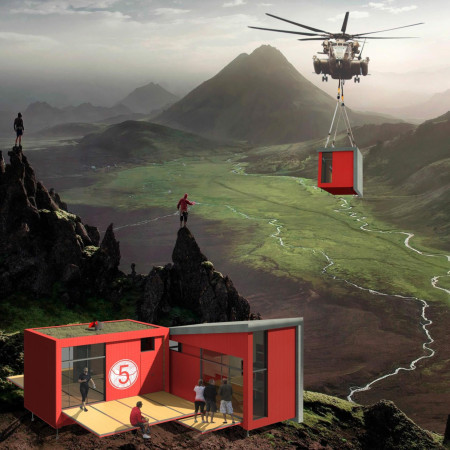 Charred Wooden Shingles and Renewable Energy Modules Redefine Trekking Accommodations