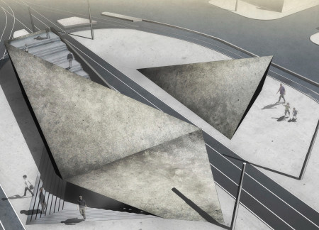 Translucent Concrete and Angular Geometry Redefine Urban Gathering Space