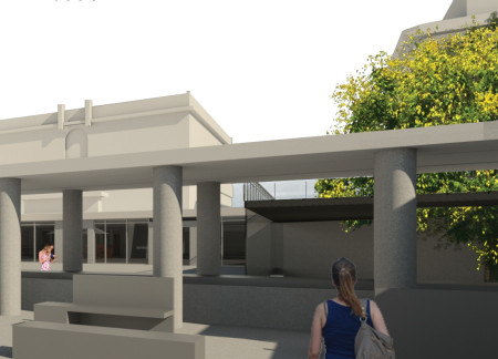 Exploring Seeded Concrete Voids Within a Multifunctional Urban Hall