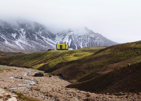 Charred Wooden Shingles and Cross-Laminated Timber Shelters for Trekking Cabins in Iceland