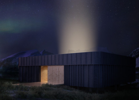 Charred Wood Shelter Integrating Rainwater Systems Within Iceland's Remote Landscape