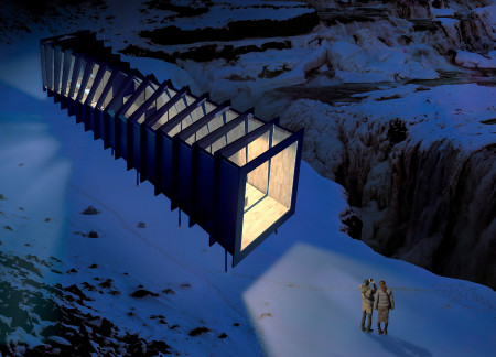 Carbon Fiber Lodging Units Embracing Icelandic Landscapes with Panoramic Glass and Sustainable Design