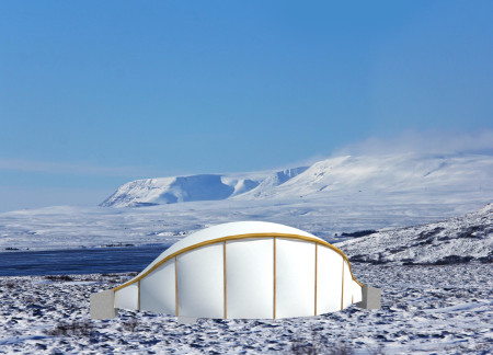 Carbon Fiber and Kevlar Enveloped Shelter Reflecting Viking Heritage in Icelandic Landscape