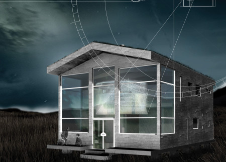 Grass Roof Cabin Featuring Modular Layout and Panoramic Glass Views in Icelandic Landscape