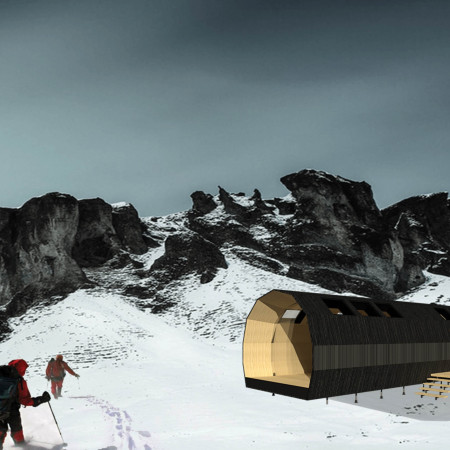 Charred Wooden Shingles Combined with Polystyrene Insulation in Modular Shelter Design