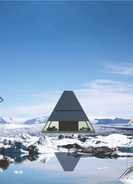 Pyramidal Form with Glass Facade and Reinforced Concrete in Sustainable Residential Design