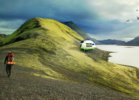 Fiber-Reinforced Polymer Pod with Integrated Solar Panels for Eco-Friendly Outdoor Lodging