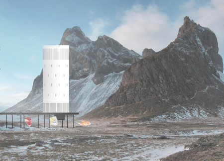 Geothermal Retreat with Prefabricated Concrete Shell and Panoramic Views