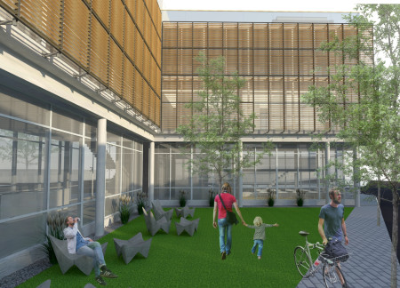 Charred Wooden Shingles and Green Roofs Form a Community-Centric Educational Facility