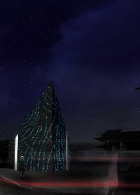 Fluorescent Facade and Transparent Spaces in a Contemporary Tattoo Education Center