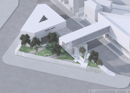 Elevation of Space Through Triangular Forms and Charred Wooden Shingles