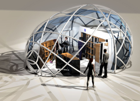 Cnc-Bent Stainless Steel and Transparent Glass Create a Modern Community Space in Russia