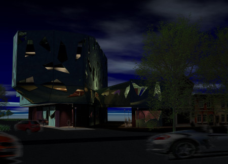 Patina-Clad Facade and Extended Volume Creating a Collaborative Education Space for Tattoo Artistry