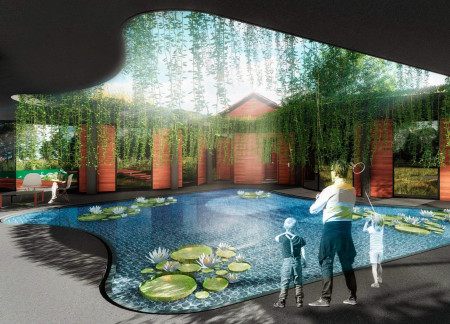 Charred Wooden Shingles and Low-E Glass Integrate Seamlessly in Sustainable Community Space