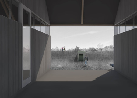 Hillside Retreat Crafted from Reclaimed Wood and Natural Stone with Green Roof Integration