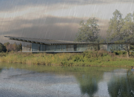 Rammed Earth Retreat with Elevated Platforms for Seamless Nature Integration