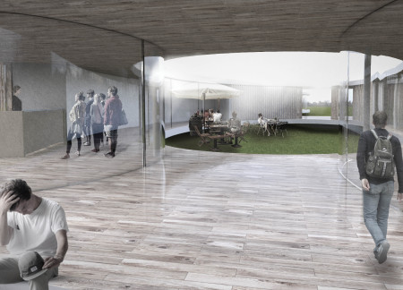 Curvilinear Form Enhanced by Cross-Laminated Timber and Charred Shingles in a Nature-Integrated Wellness Space