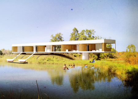 Curved Wooden Walls and Sustainable Solar Panels Elevate a Serene Wellness Retreat