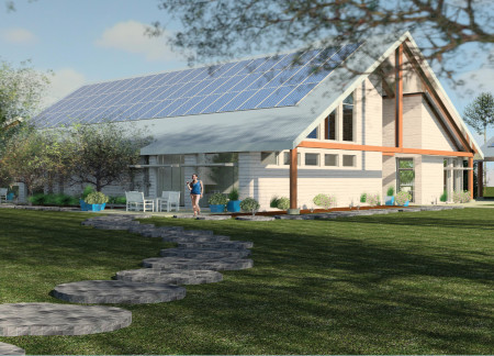 Charred Wooden Shingles and Cross-Laminated Timber in a Sustainable Spa Retreat