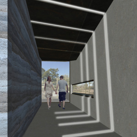 Cerulean Clay Walls and Tranquil Pathways in a Wellness Retreat