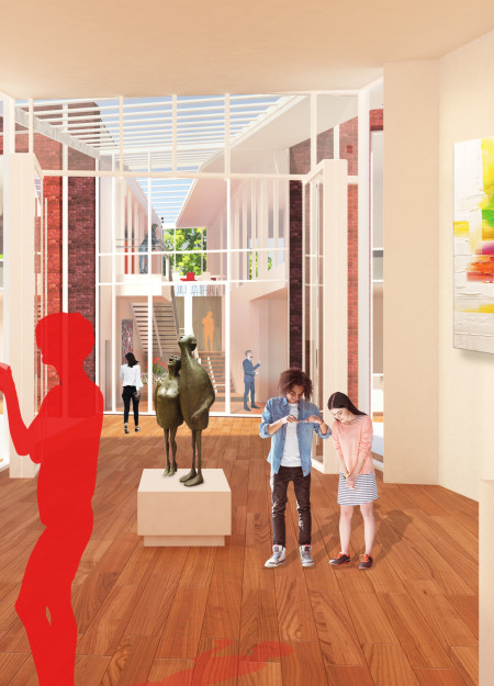 Perforated Brick Facades and Sloped Roofs Redefining Urban Community Spaces