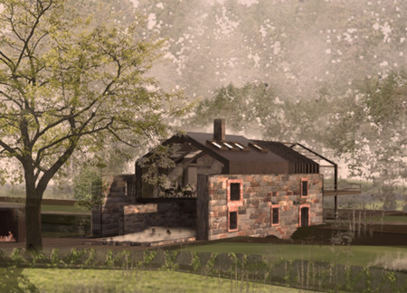 Charred Wooden Shingles and Natural Stone Unite to Create Mindful Retreat Spaces