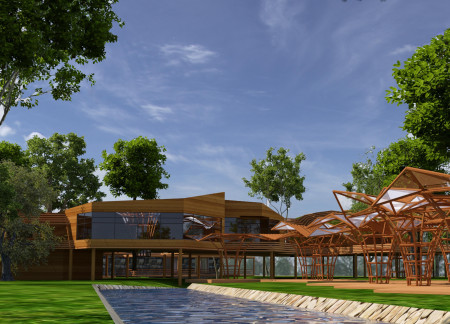 Charred Wooden Shingles Clad Hexagonal Wellness Retreat Crafted with Cross-Laminated Timber Panels