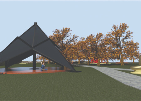 Charred Wooden Shingles and Stone Walls Creating a Tranquil Meditation Space in a Natural Setting